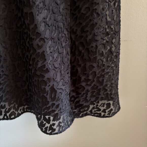 Black Babydoll Leopard Slip Dress - Picture 2 of 8